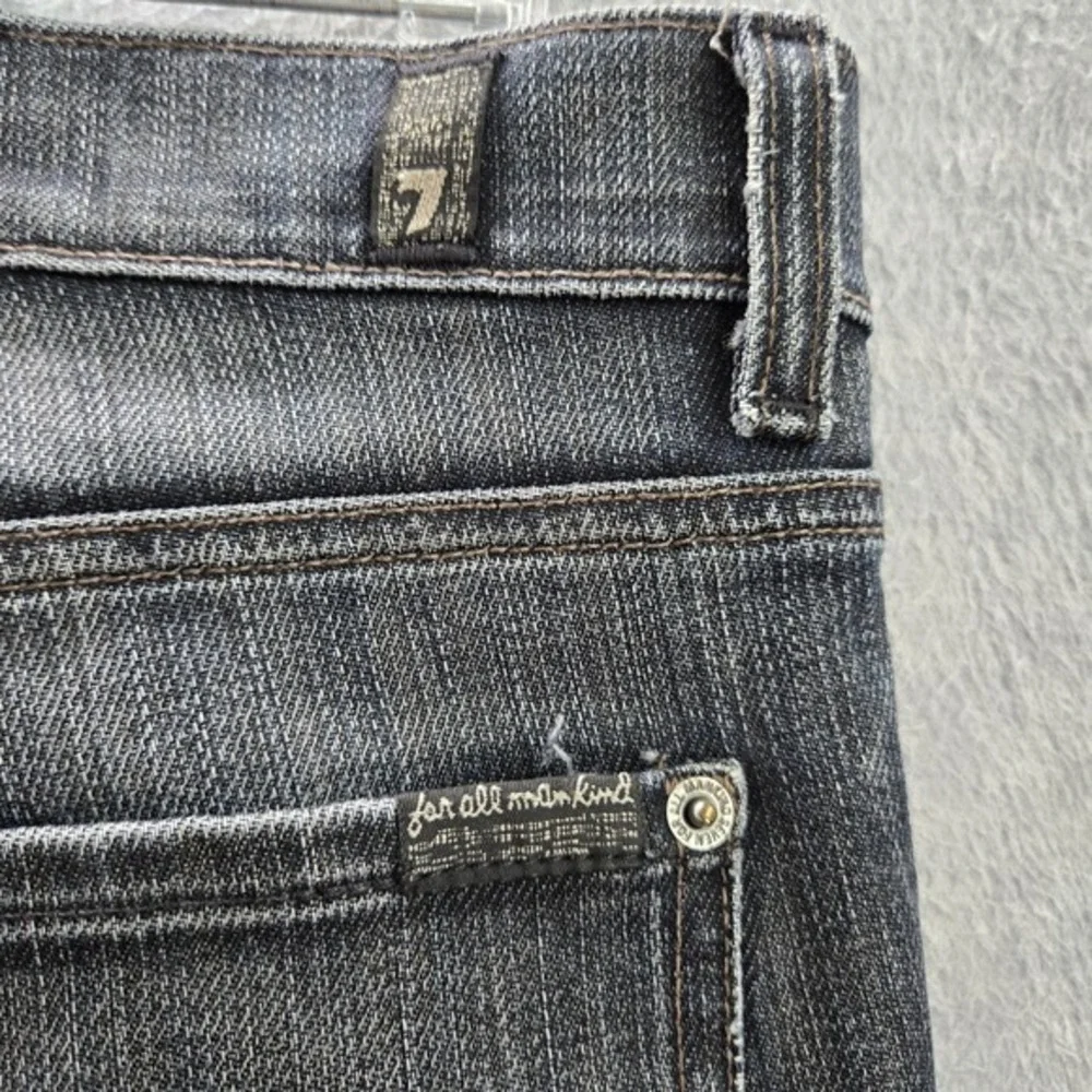 7 For All Mankind Men Jeans 34 Black Grey Denim‎ Standard Classic Logo READ